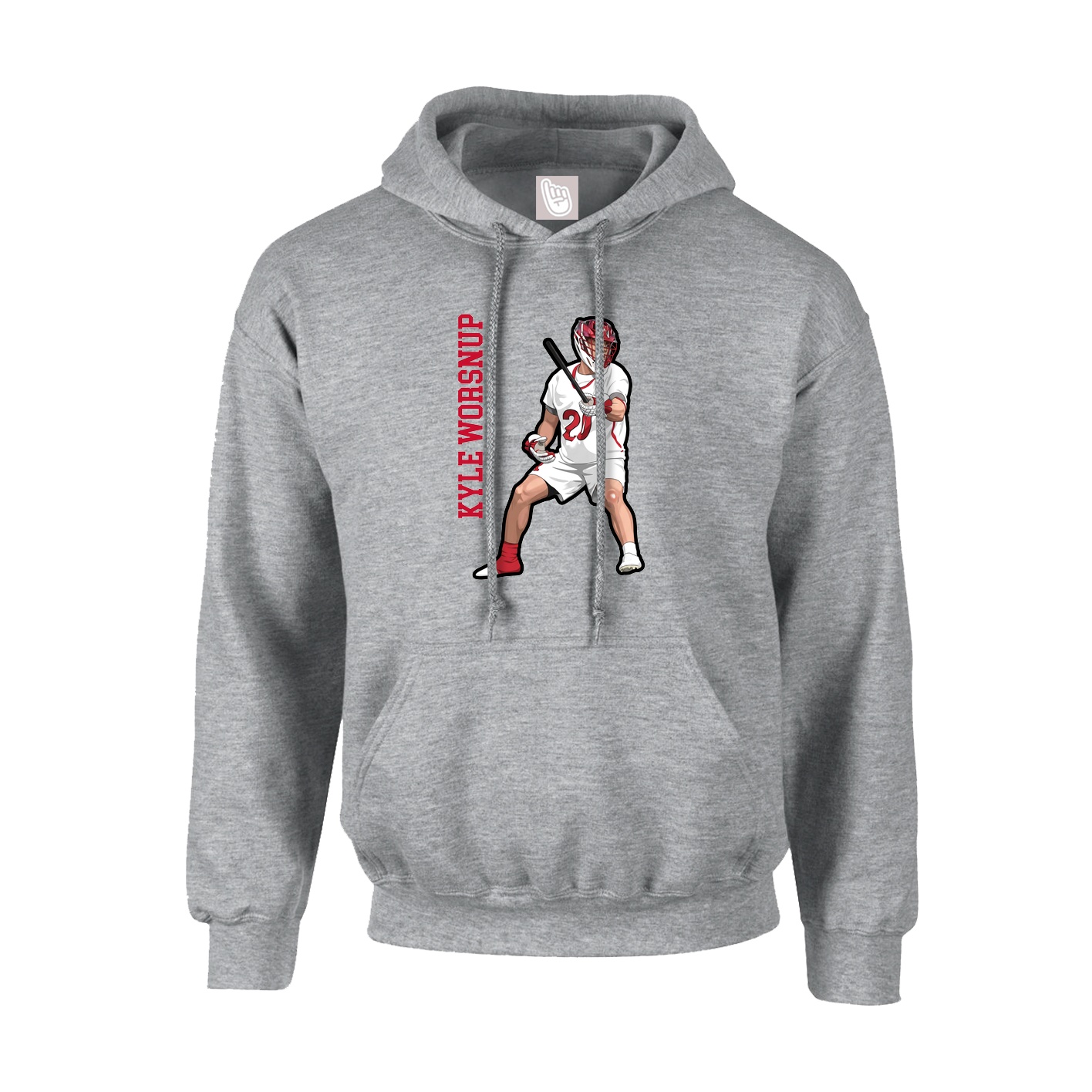 Youth Hoodie — Name Vertical in Grey