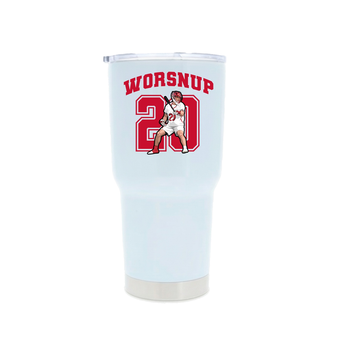 30oz Stainless Steel Tumbler — Number in White