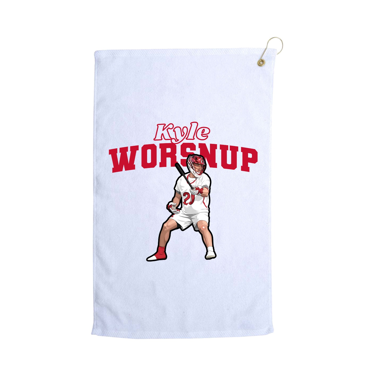 Golf Towel — Name Arch in White