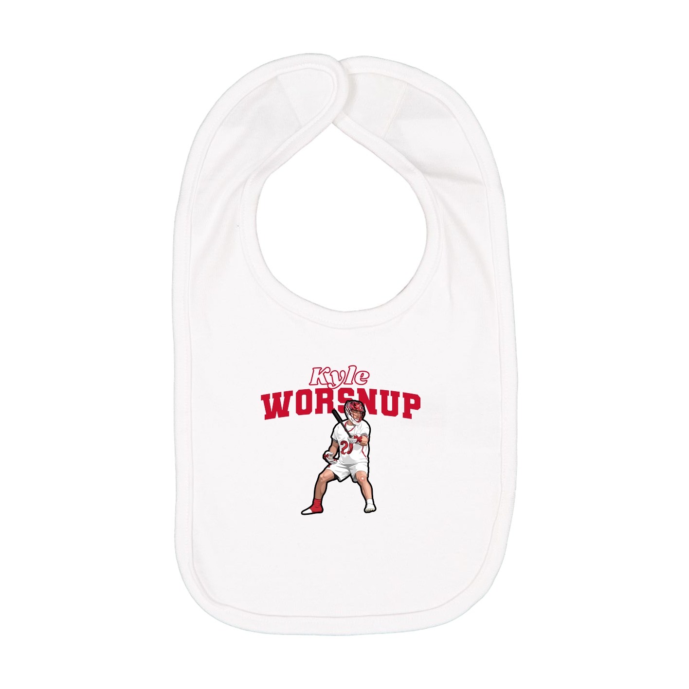 Infant Bib — Name Arch in White