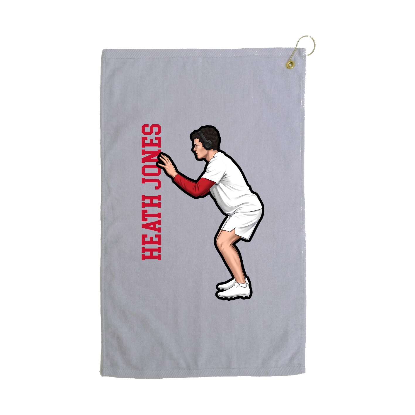 Golf Towel — Name Vertical in Grey
