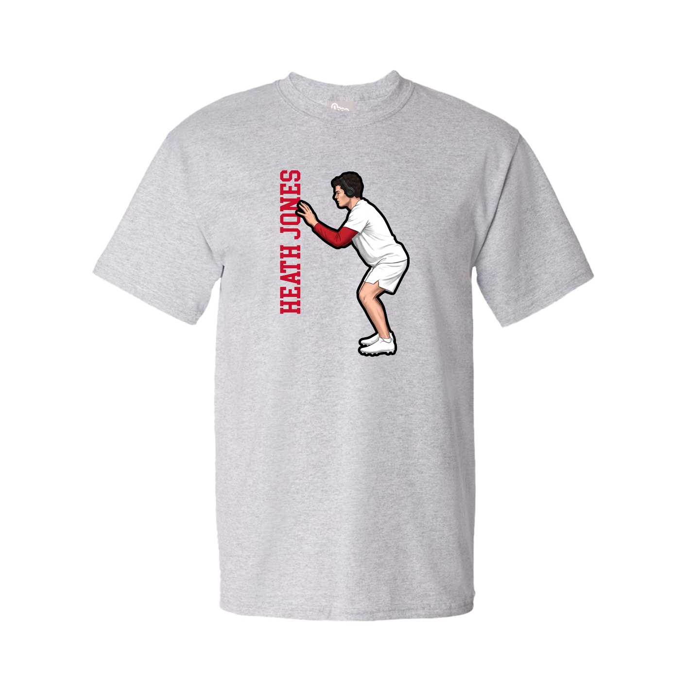 Youth Tee — Name Vertical in Grey