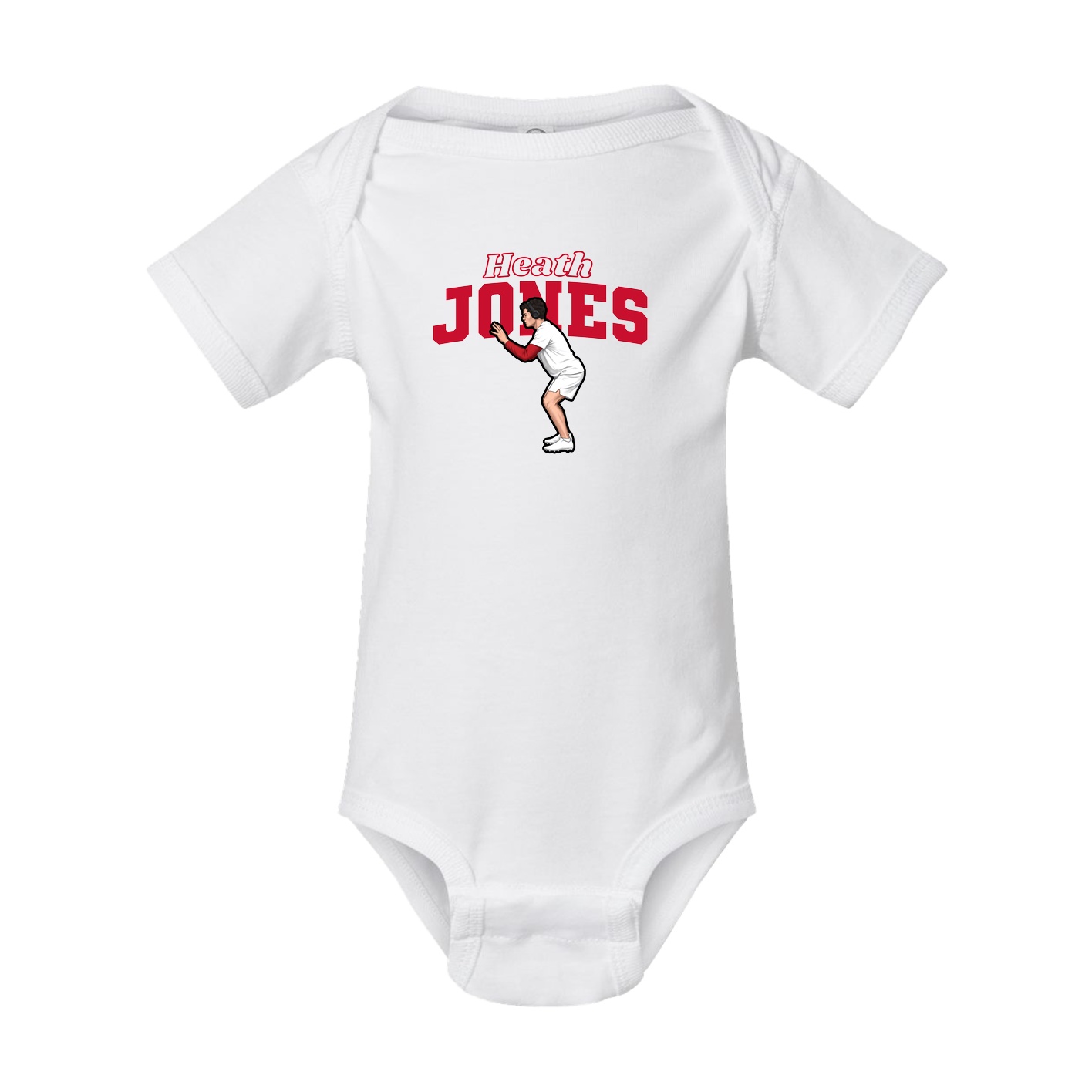 Baby Onesie — Name Arch in White
