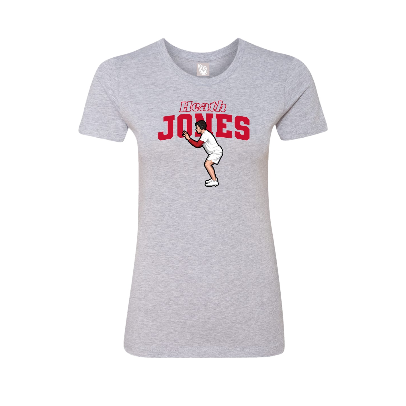 Fitted Women's Tee — Name Arch in Grey