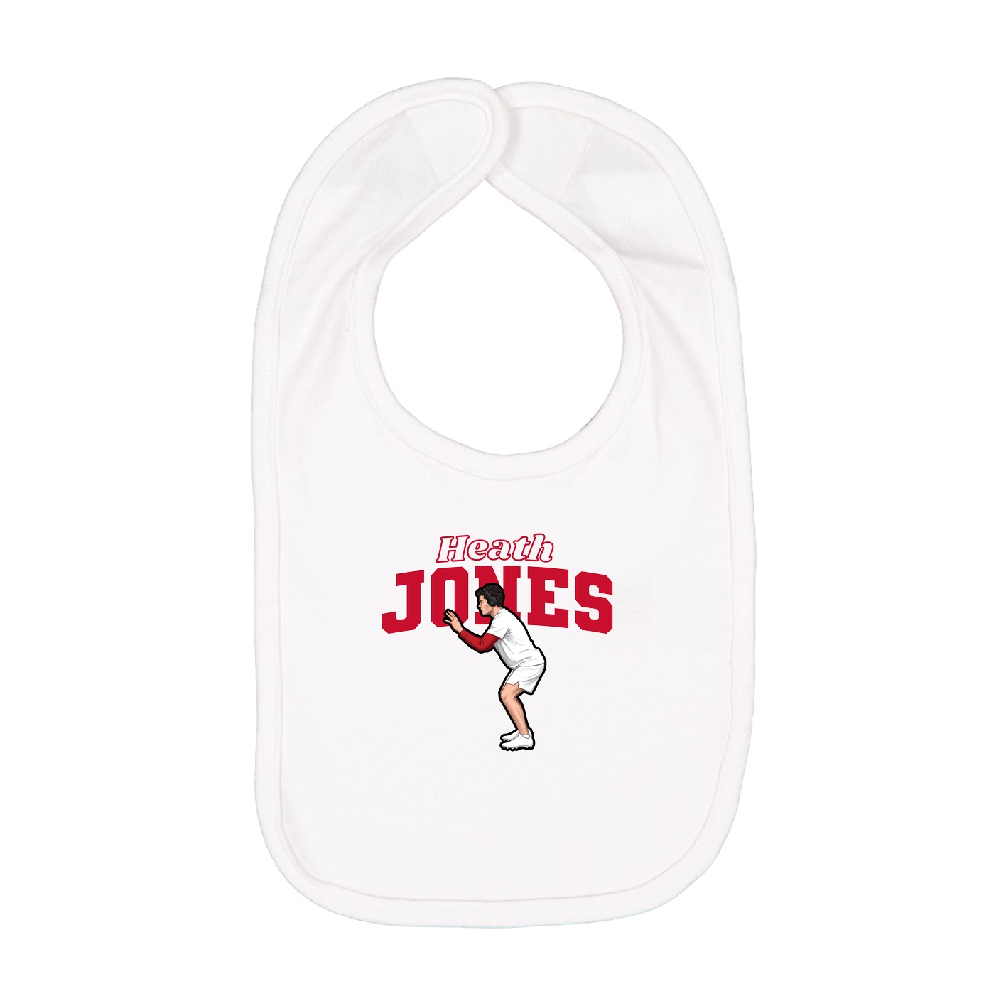 Infant Bib — Name Arch in White
