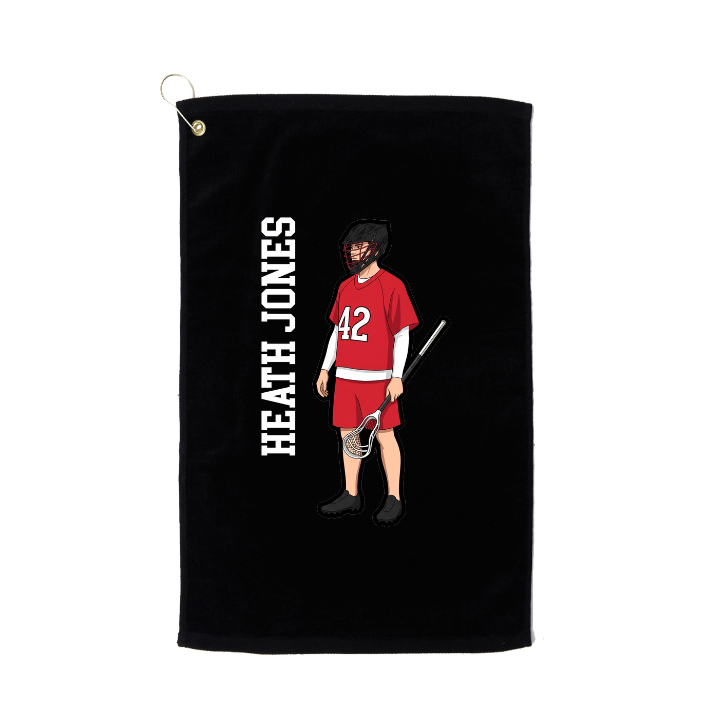 Golf Towel — Name Vertical in Black