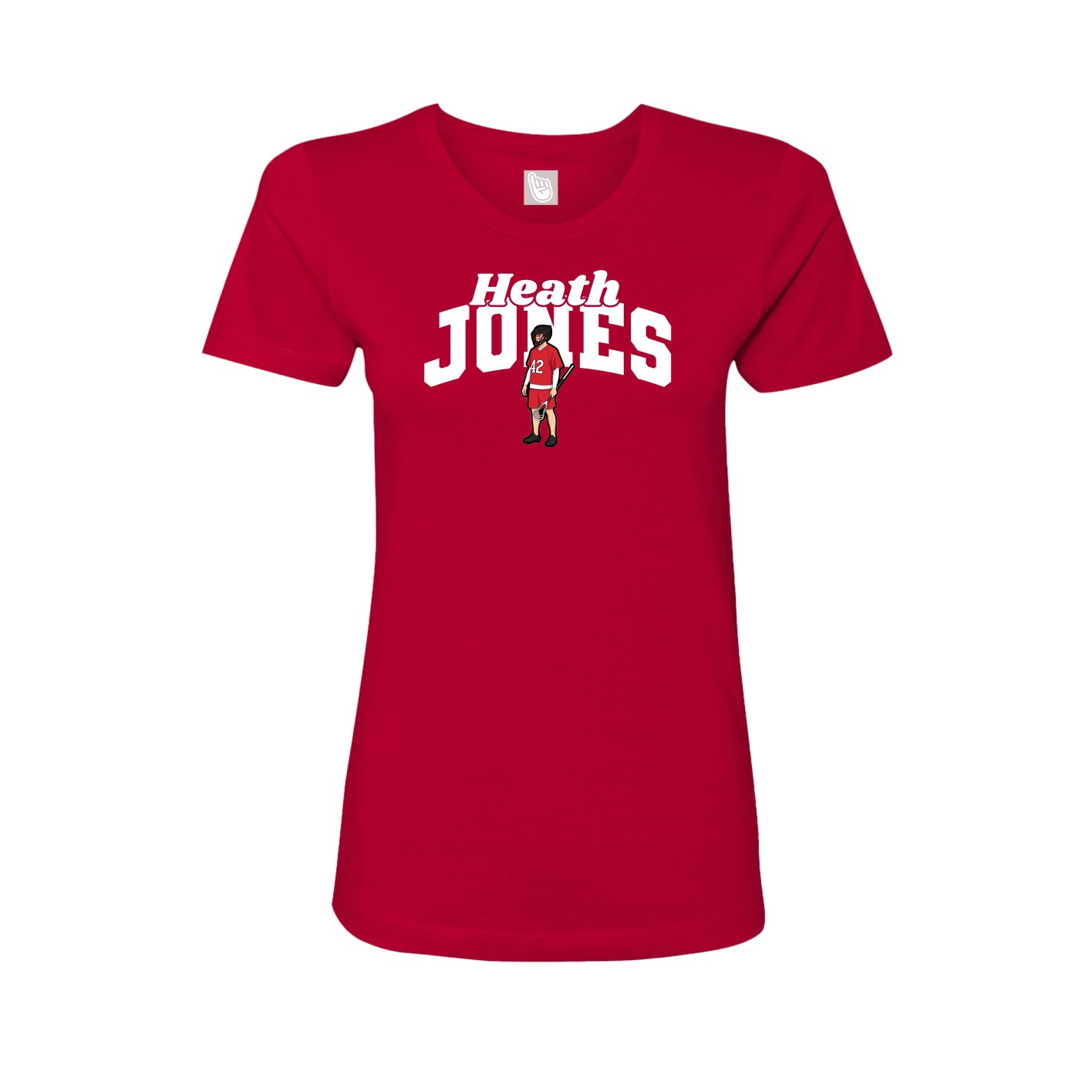 Fitted Women's Tee — Signature Arch in Red