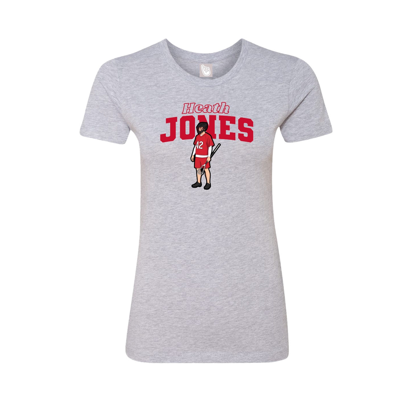 Fitted Women's Tee — Name Arch in Grey