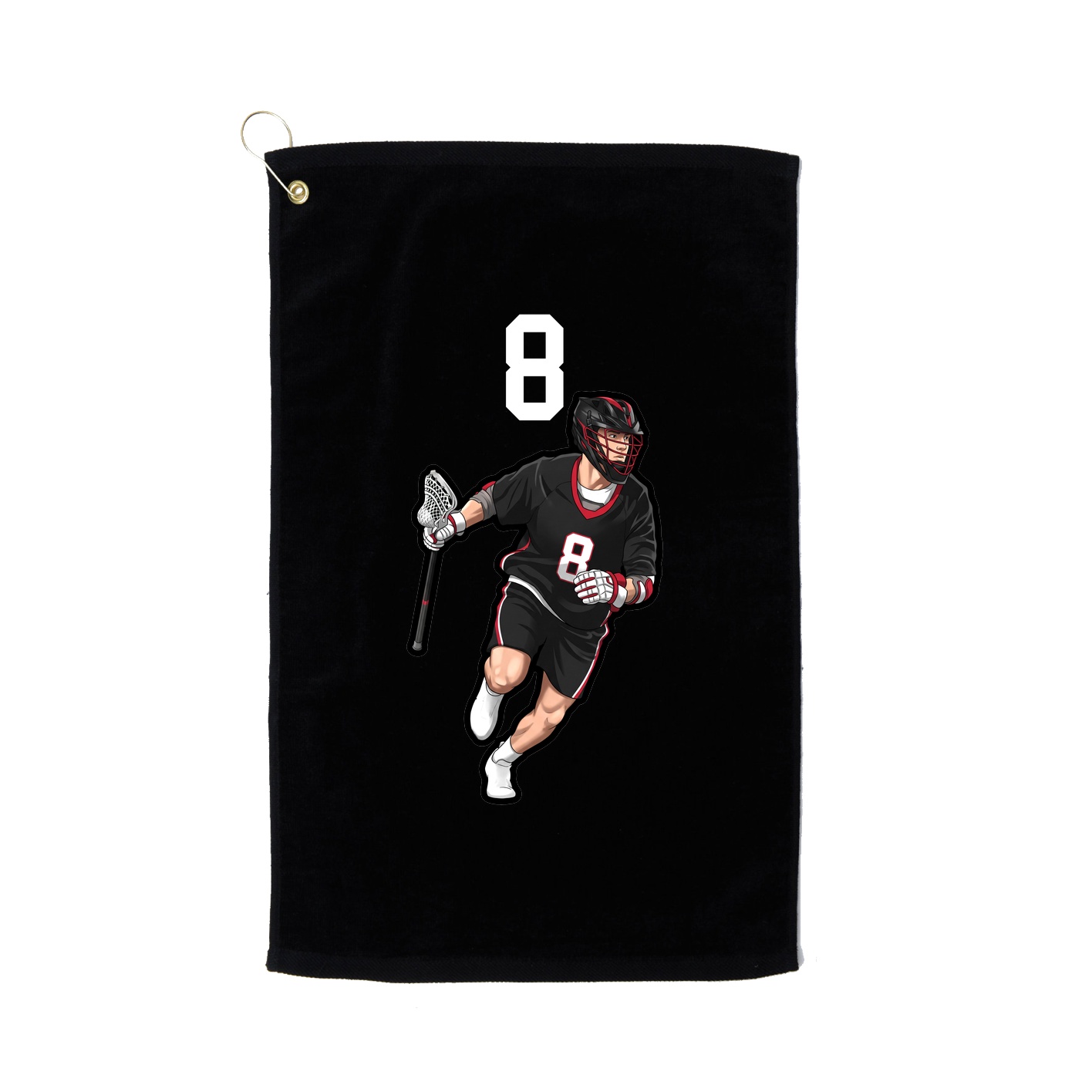 Golf Towel — Number Top in Black