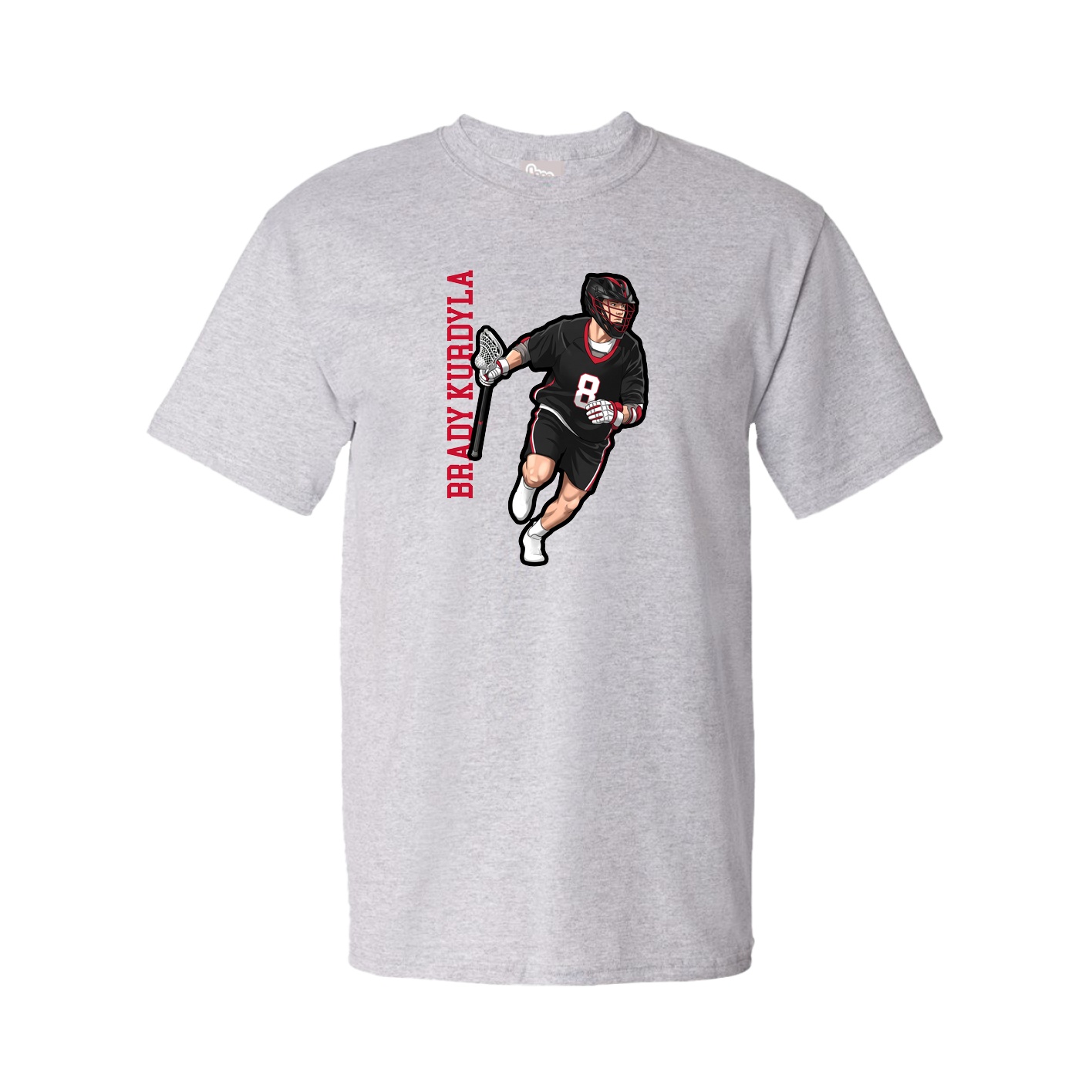 Youth Tee — Name Vertical in Grey