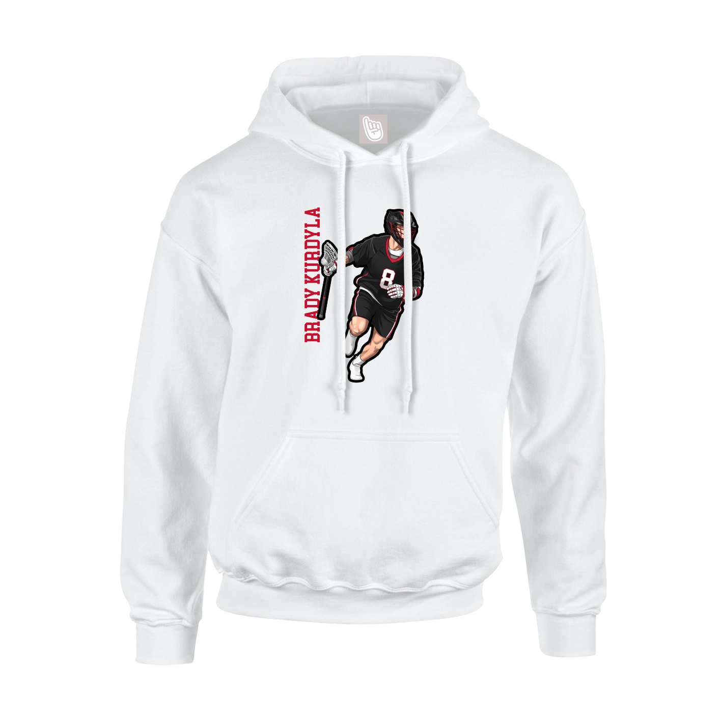 Hoodie — Name Vertical in White