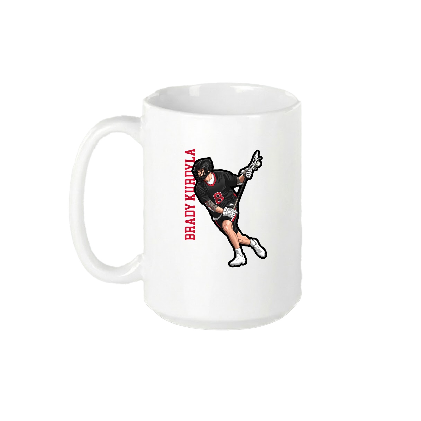 15oz Coffee Mug — Name Vertical in White