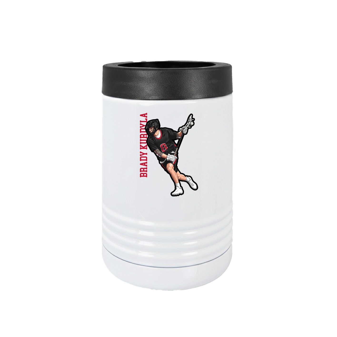 Beverage Holder — Name Vertical in White