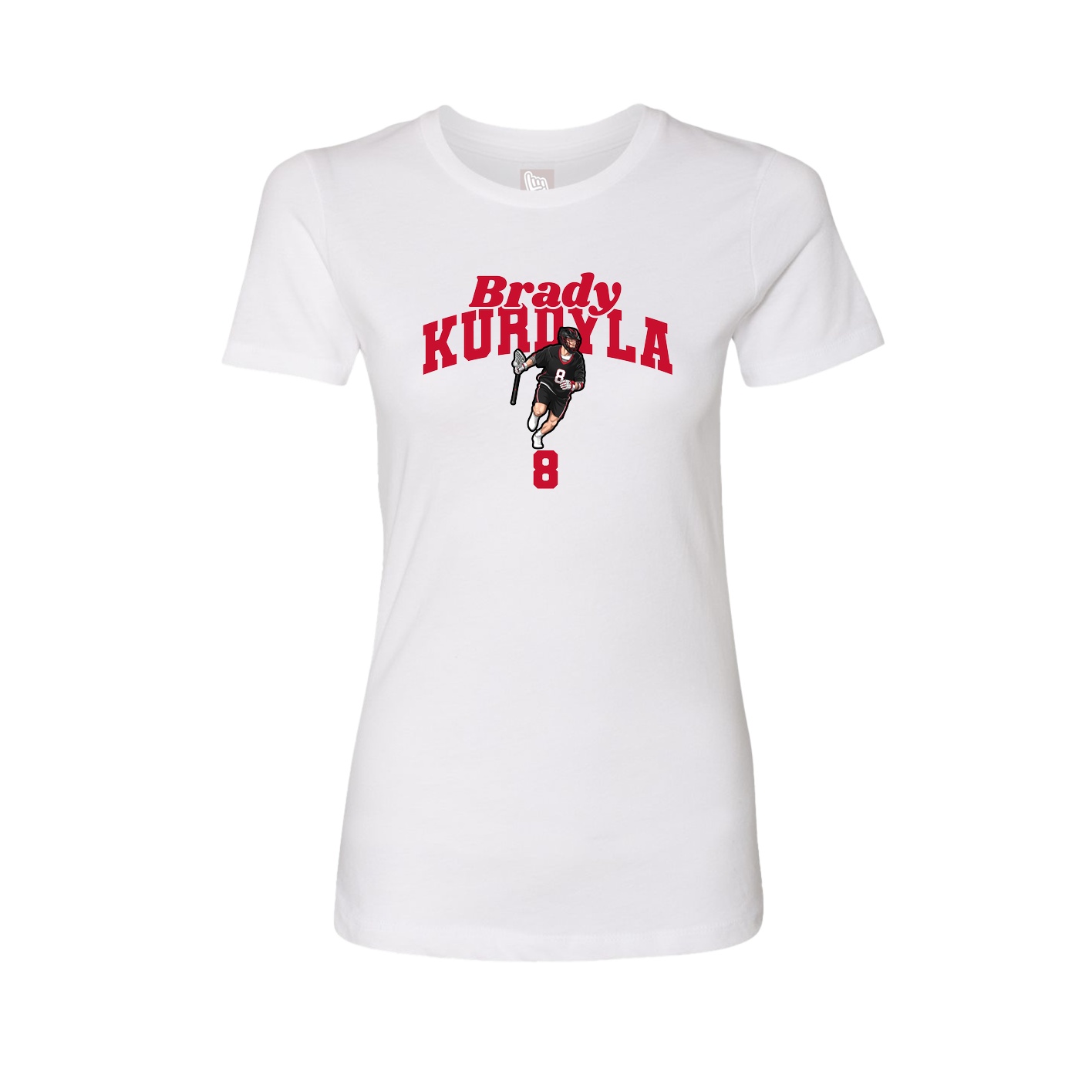 Fitted Women's Tee — Signature Arch in White