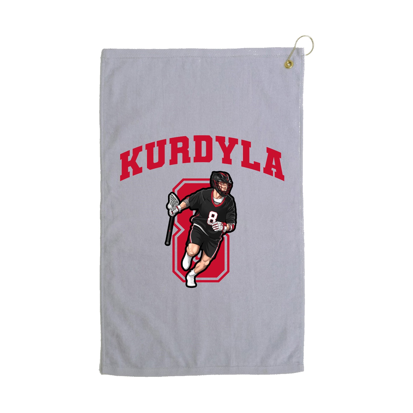 Golf Towel — Number in Grey