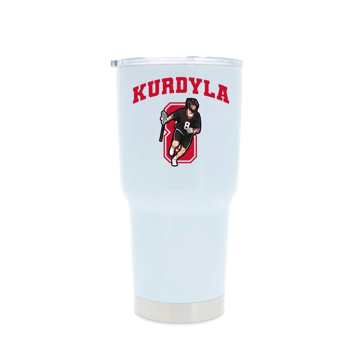 30oz Stainless Steel Tumbler — Number in White
