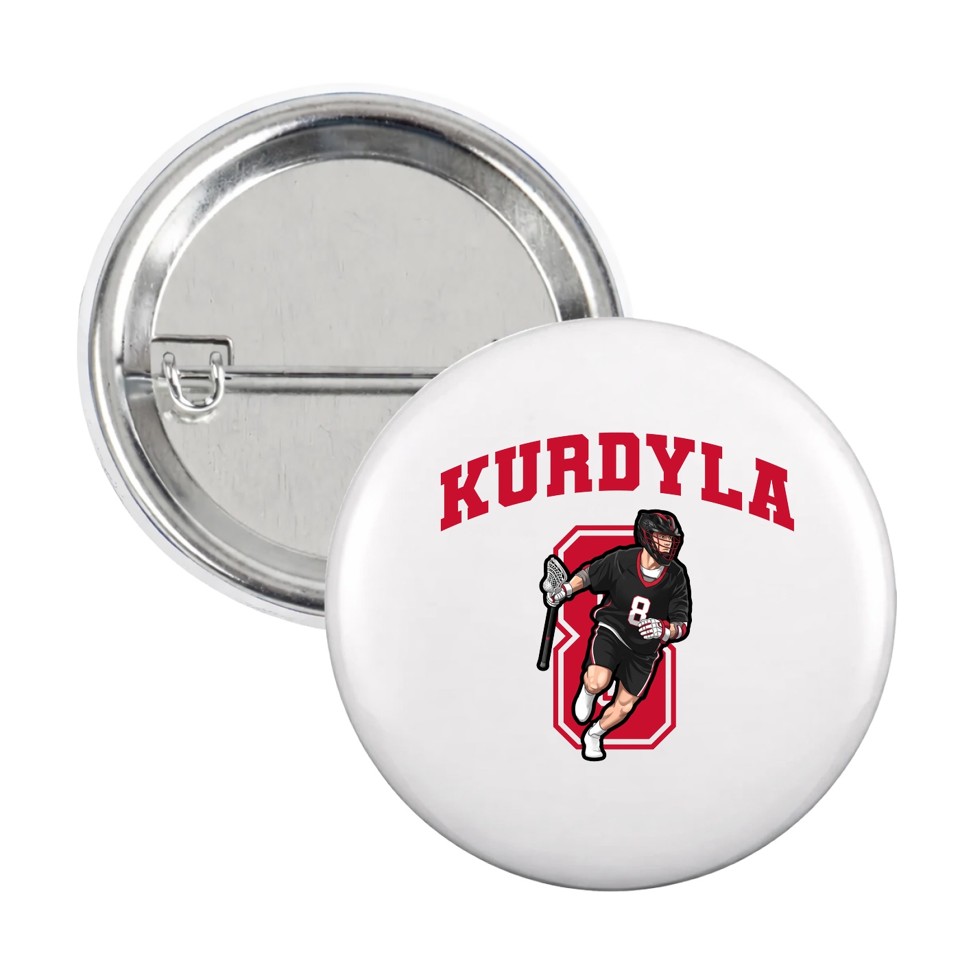 Game Day Button — Number in White