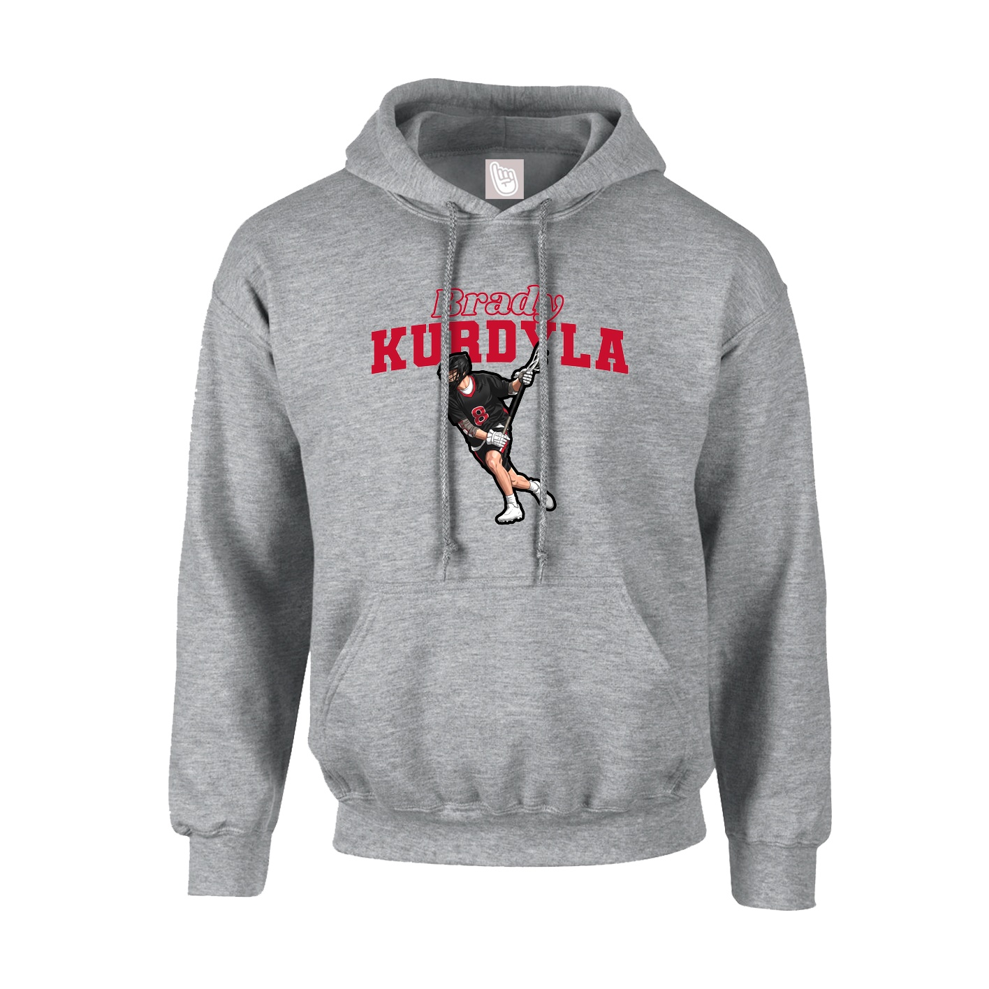 Youth Hoodie — Name Arch in Grey
