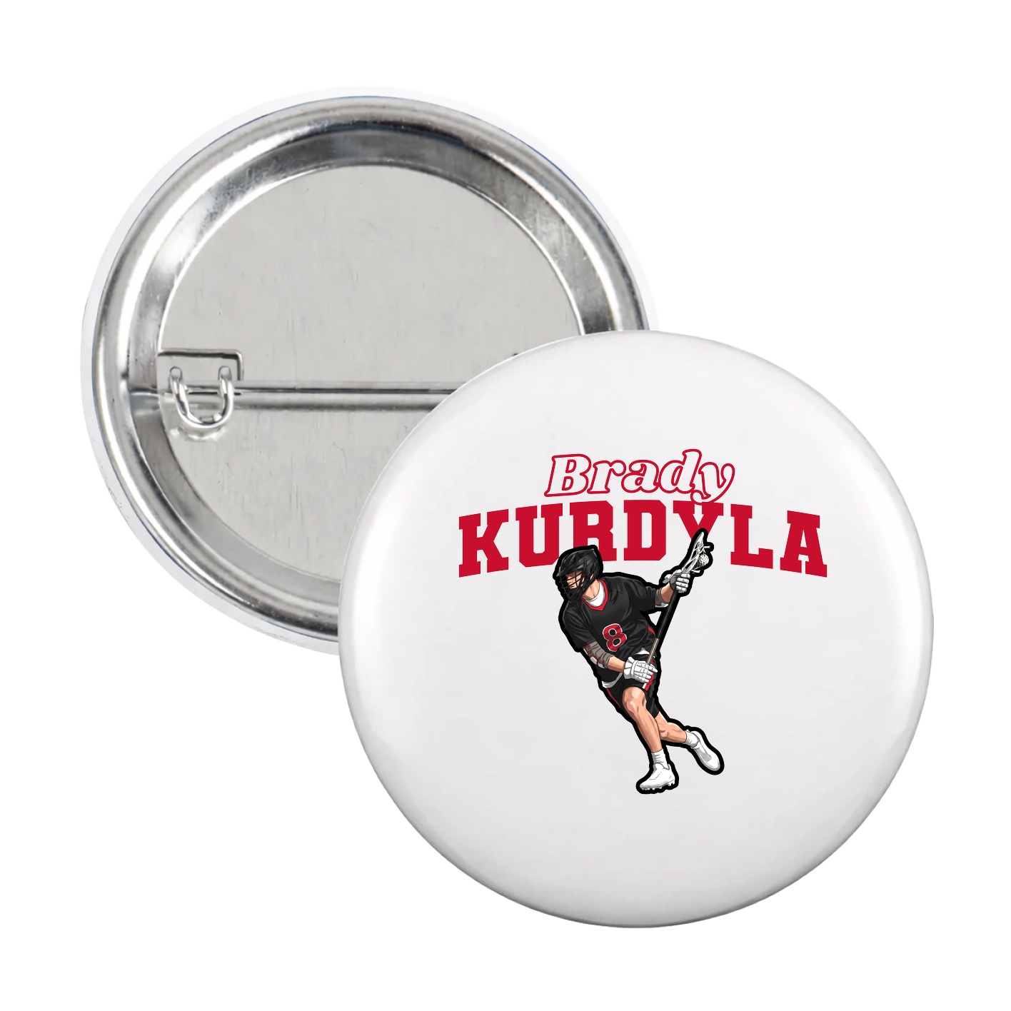 Game Day Button — Name Arch in White