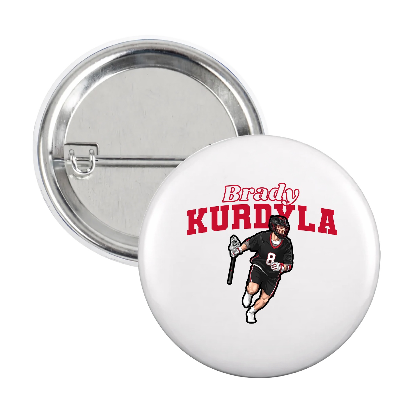 Game Day Button — Name Arch in White