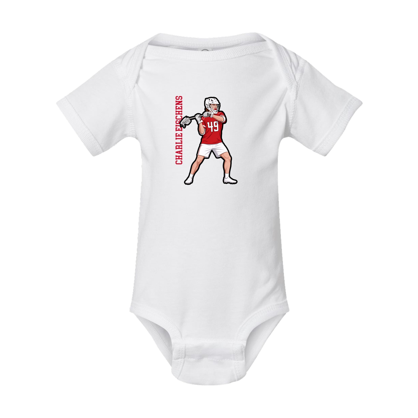 Baby Onesie — Name Vertical in White