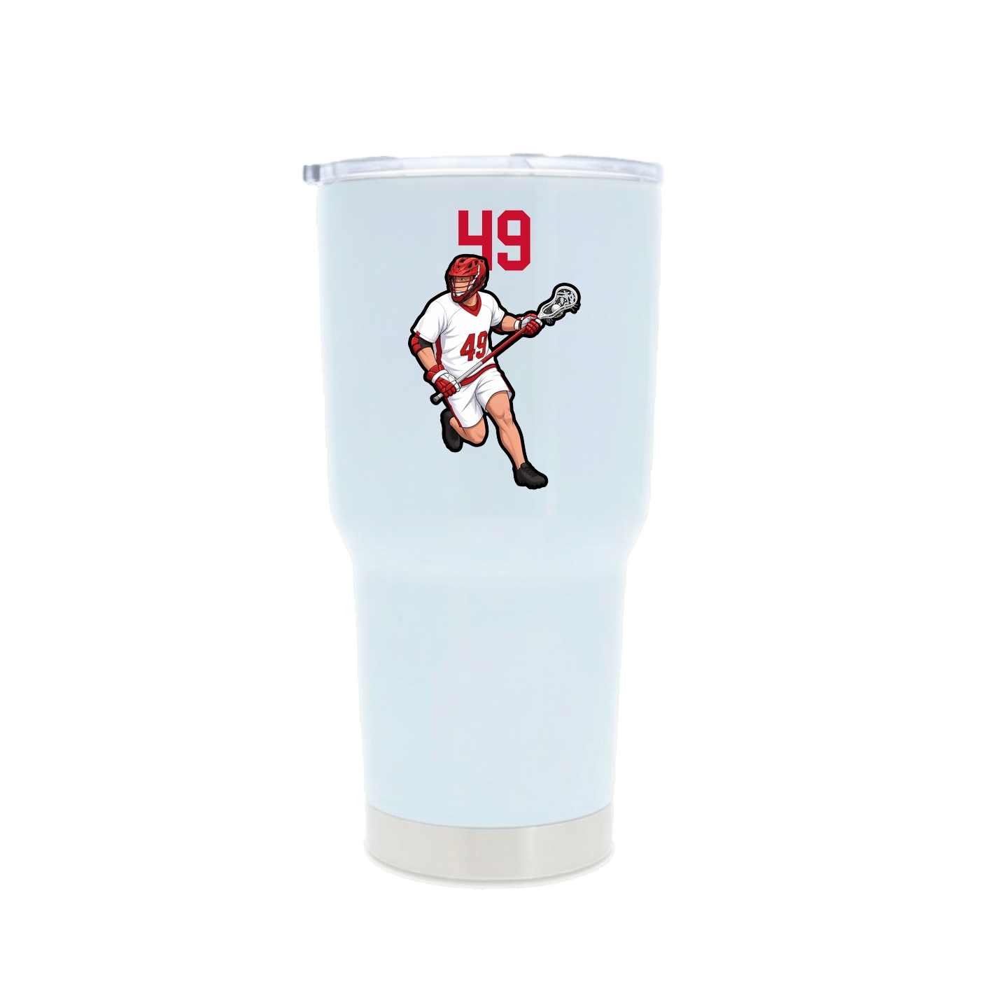 30oz Stainless Steel Tumbler — Number Top in White