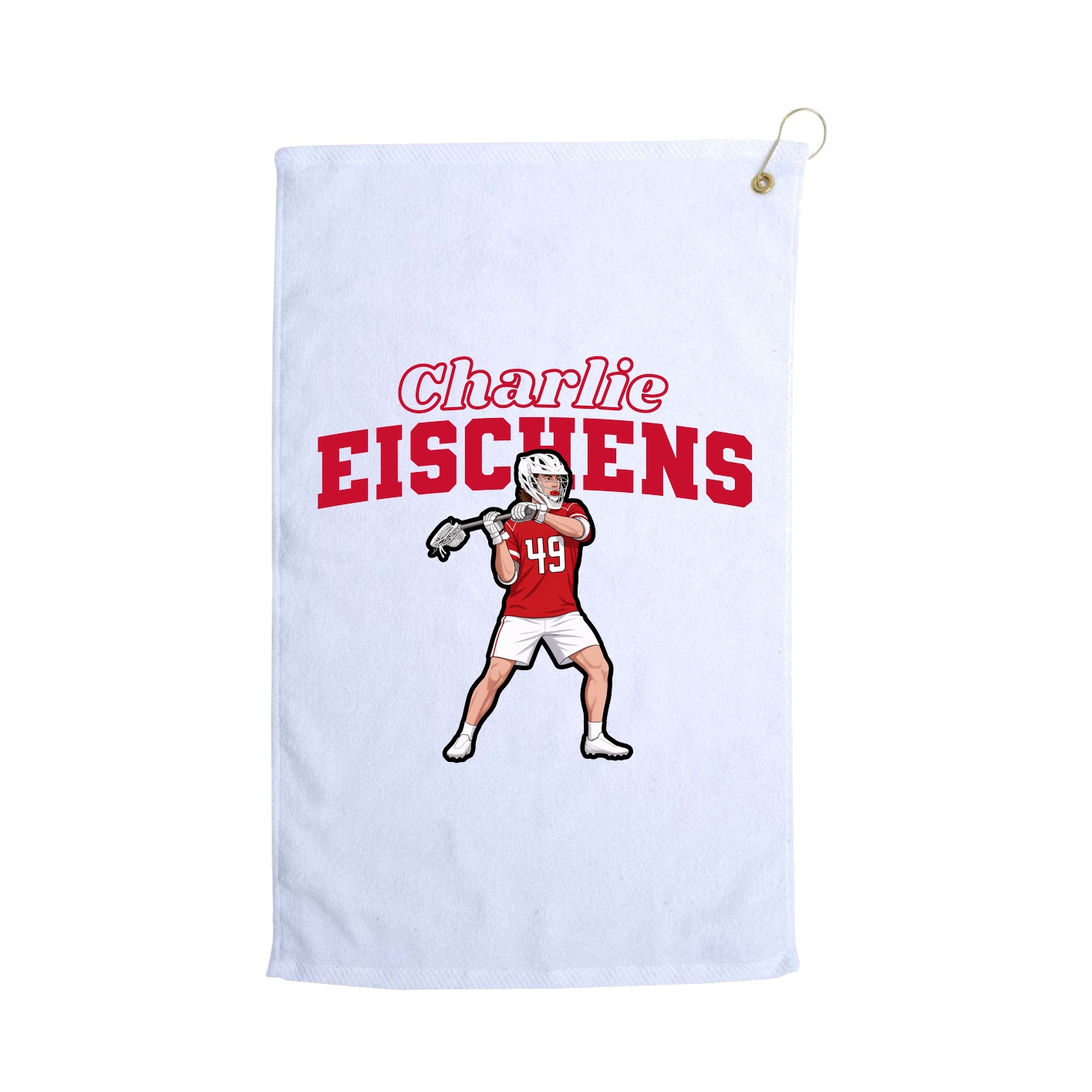 Golf Towel — Name Arch in White