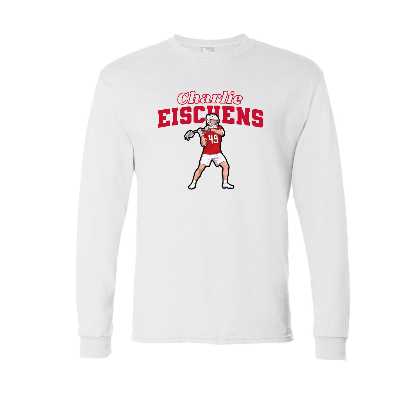 Long Sleeve Tee — Name Arch in White