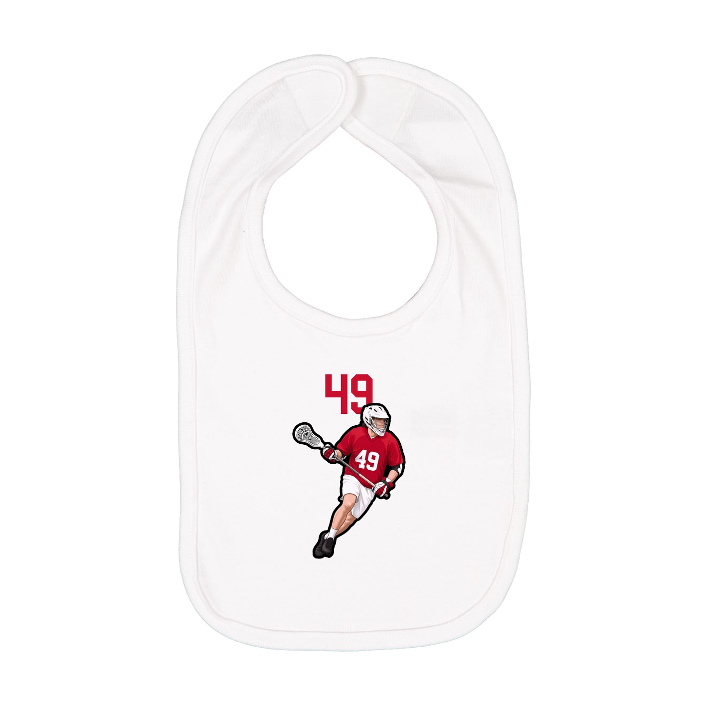 Infant Bib — Number Top in White