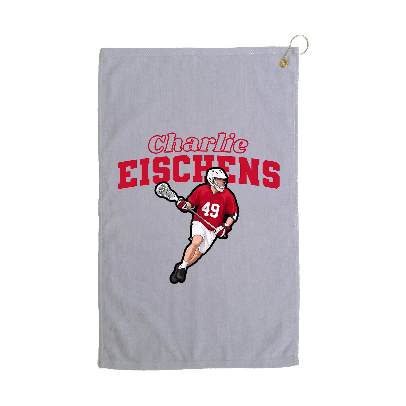 Golf Towel — Name Arch in Grey