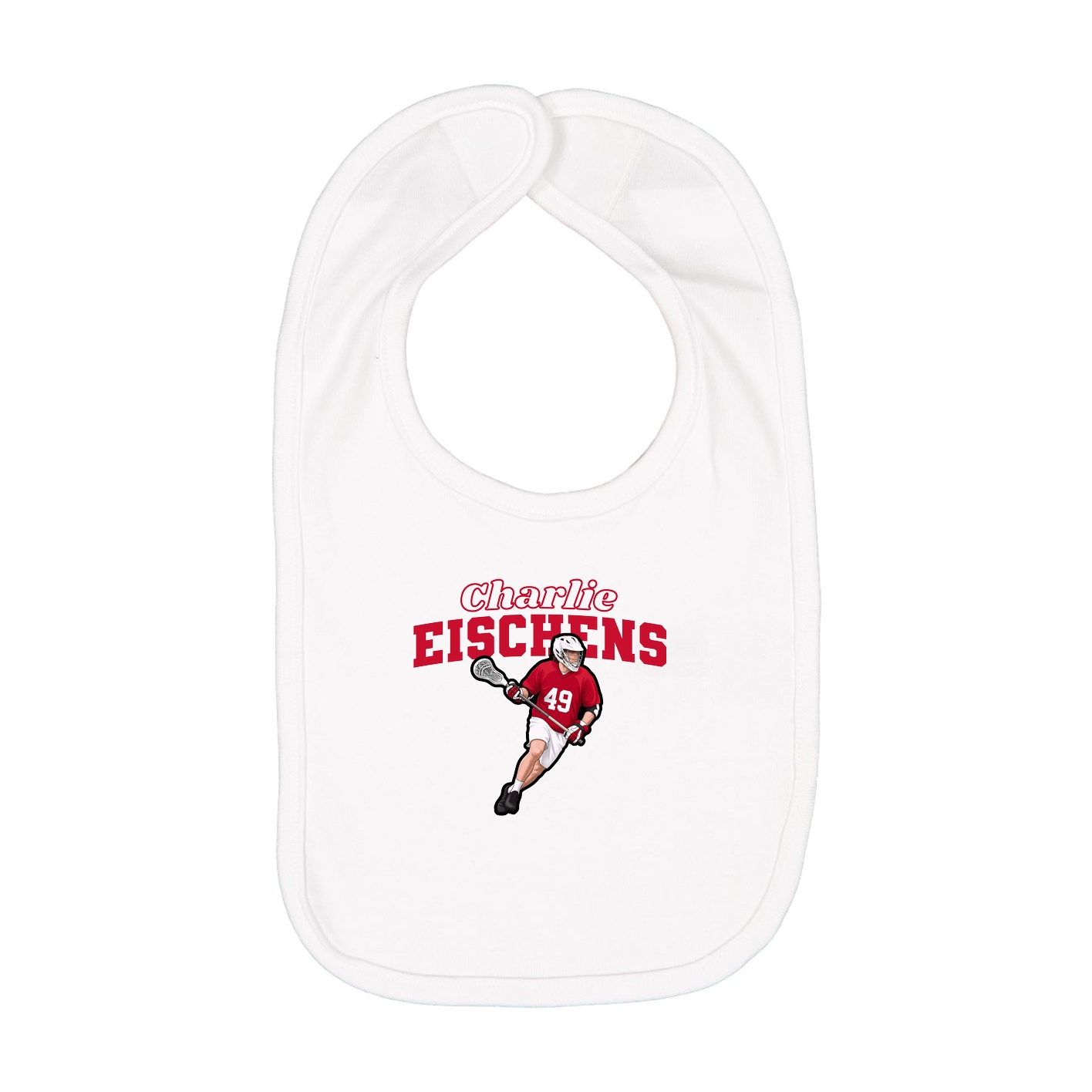 Infant Bib — Name Arch in White