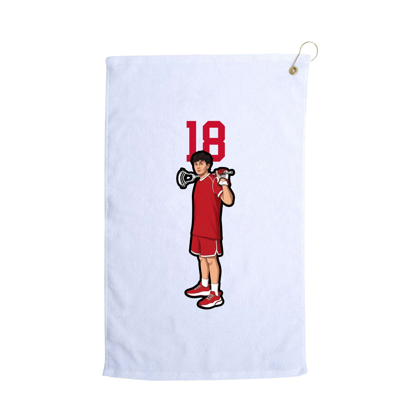 Golf Towel — Number Top in White