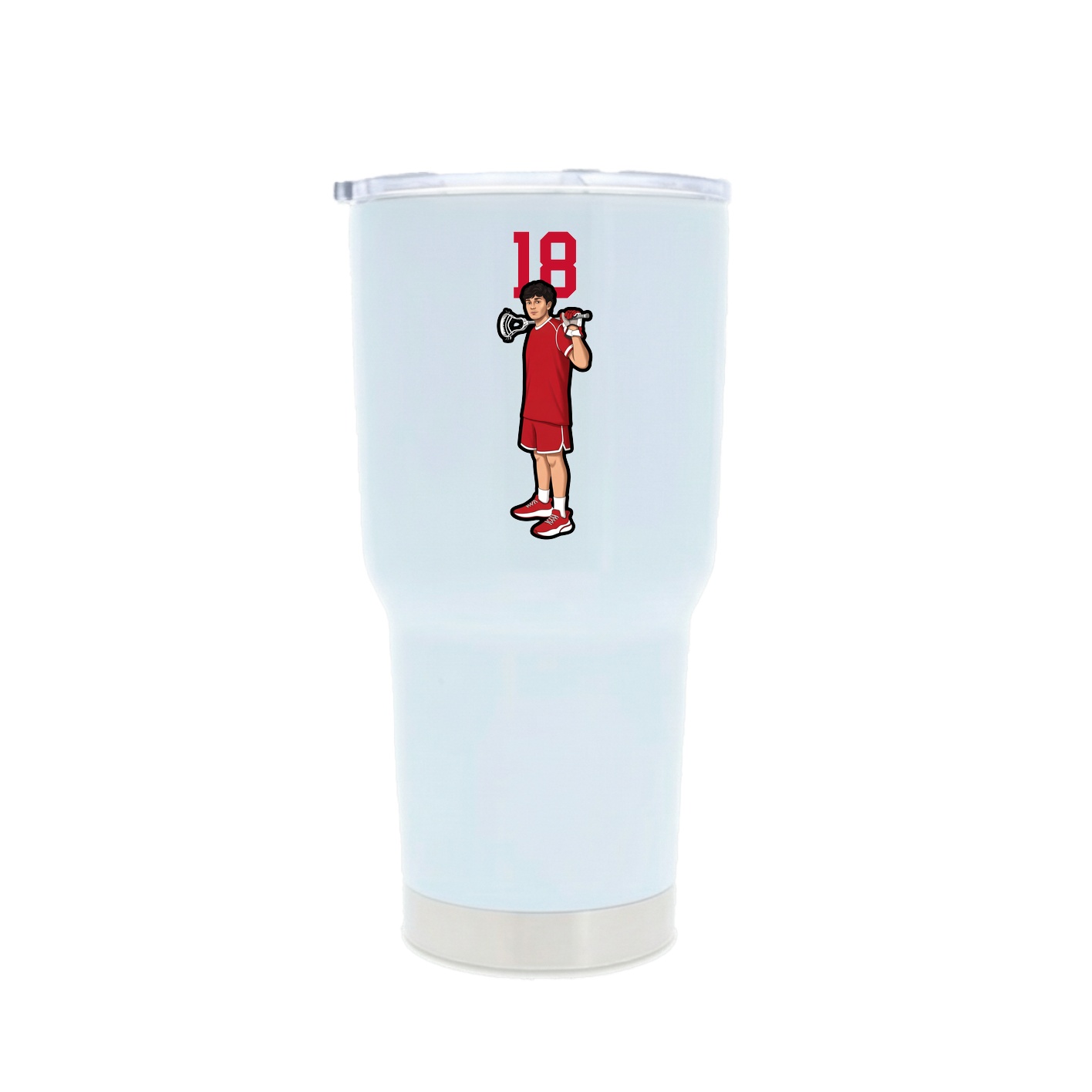 30oz Stainless Steel Tumbler — Number Top in White