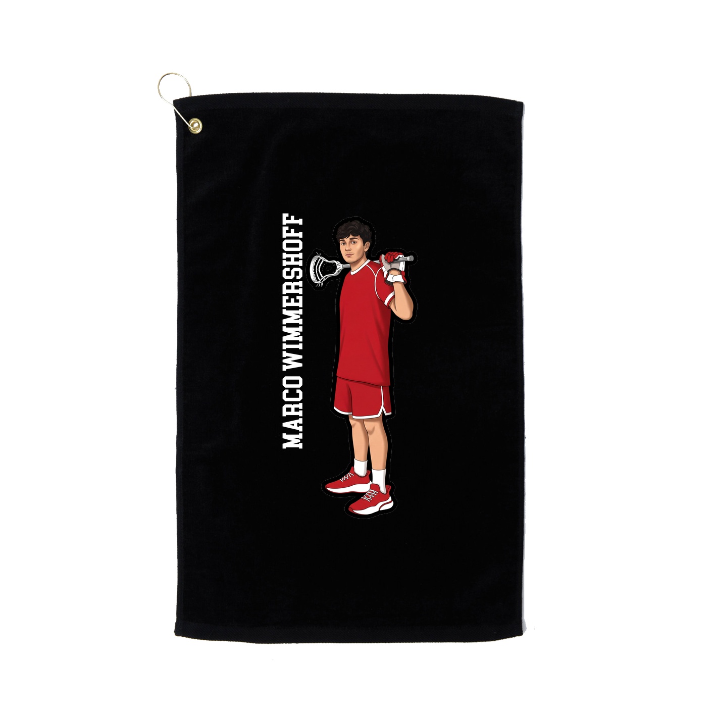 Golf Towel — Name Vertical in Black