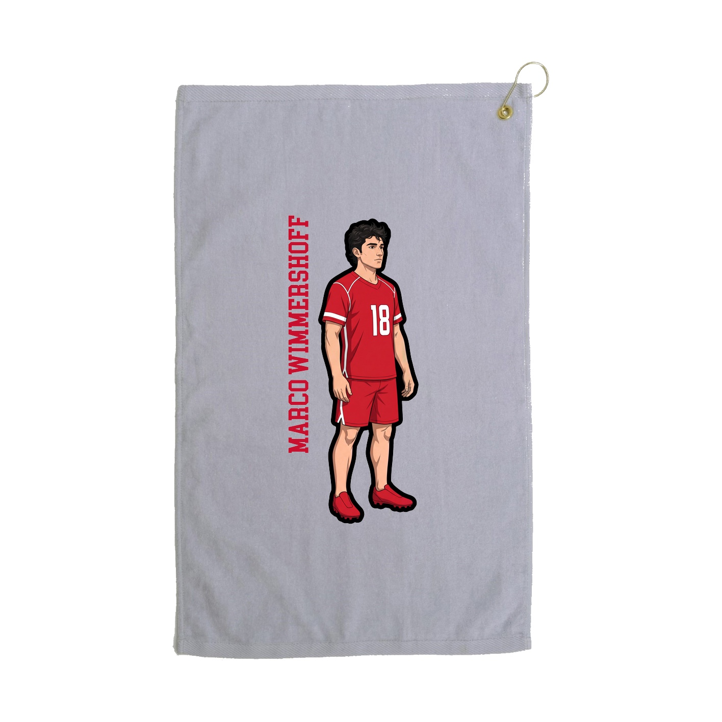 Golf Towel — Name Vertical in Grey