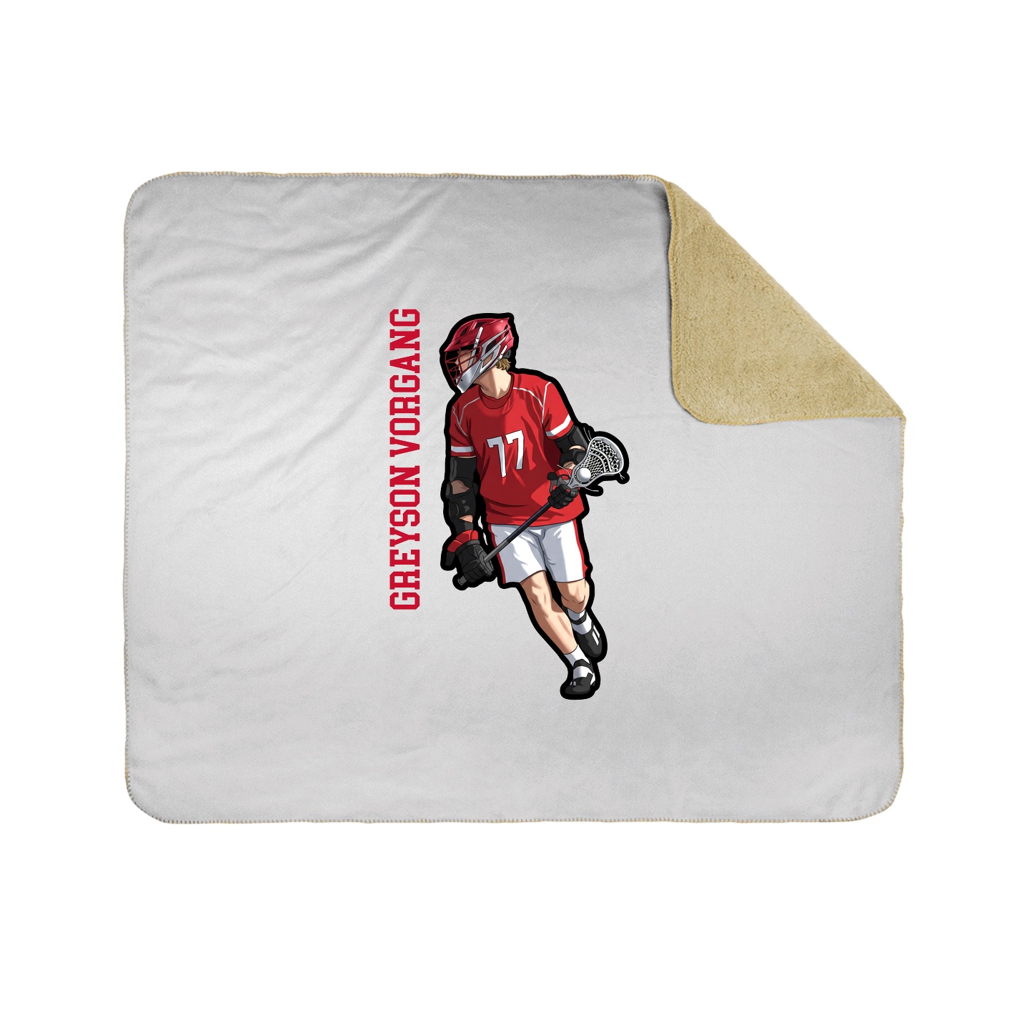 Throw Blanket — Name Vertical in White
