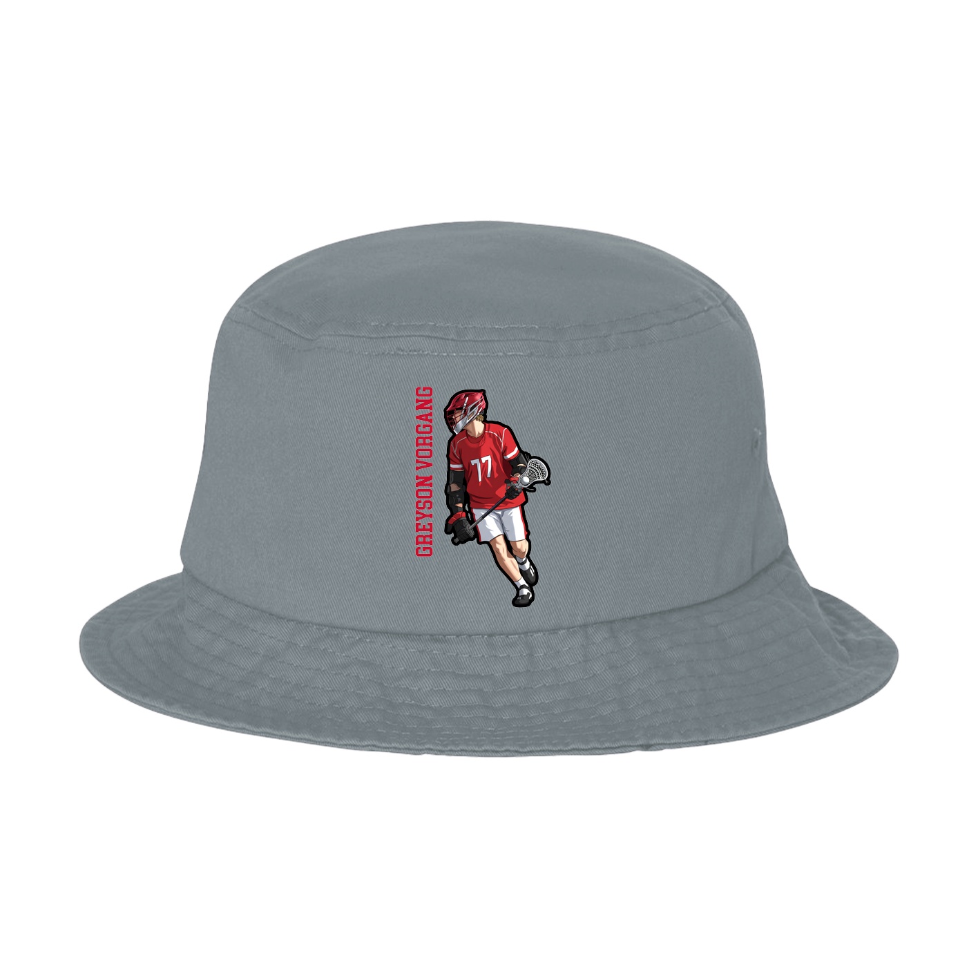 Bucket Cap — Name Vertical in Grey