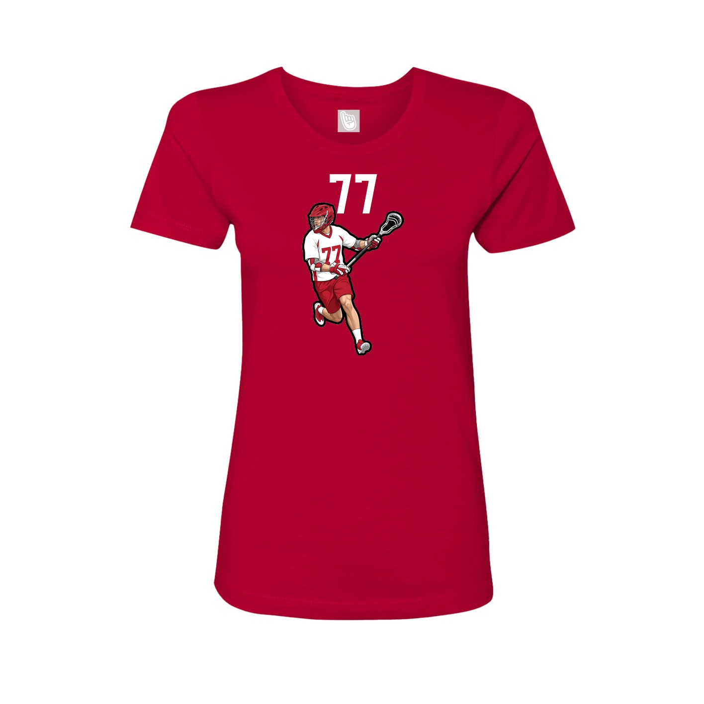 Fitted Women's Tee — Number Top in Red