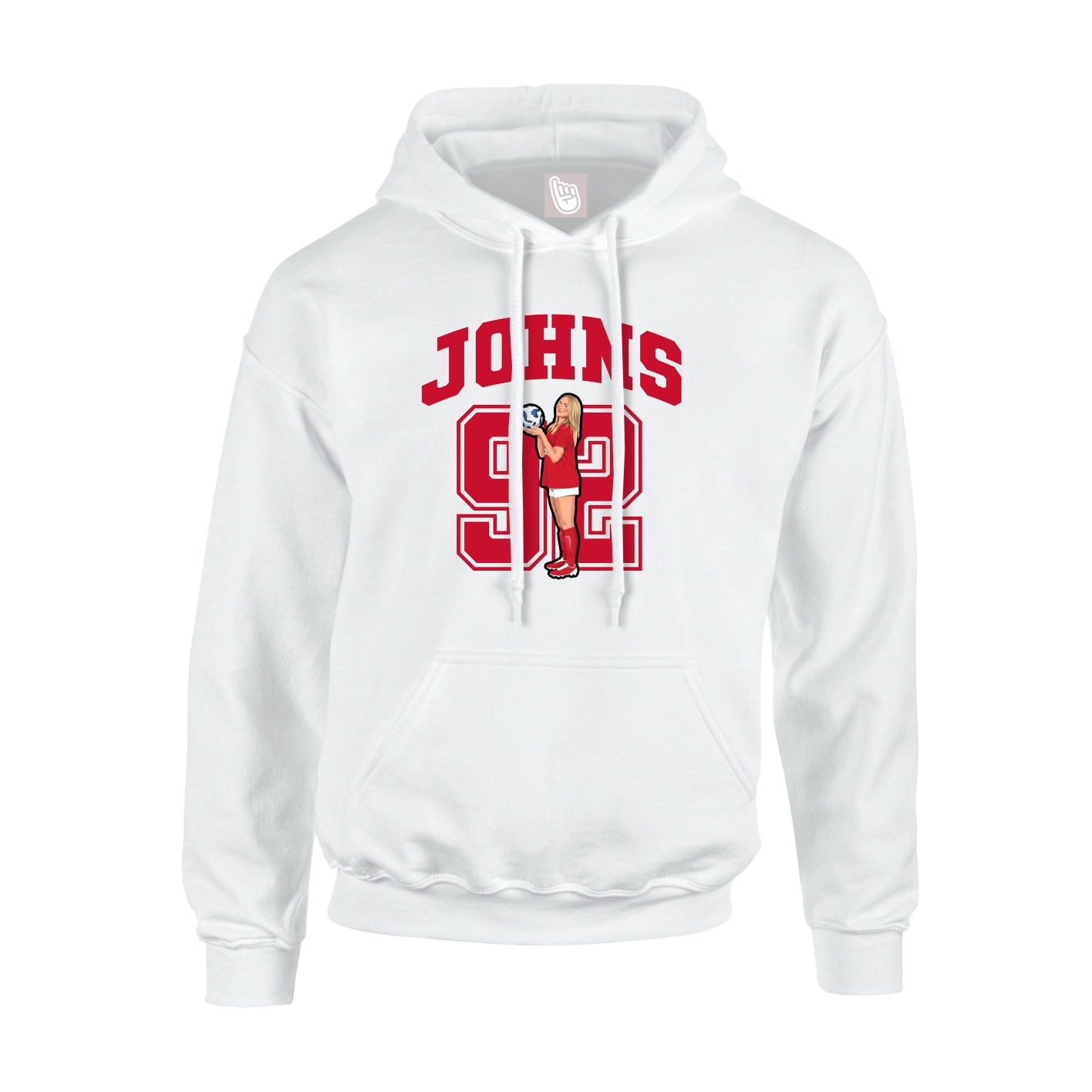 Youth Hoodie — Number in White