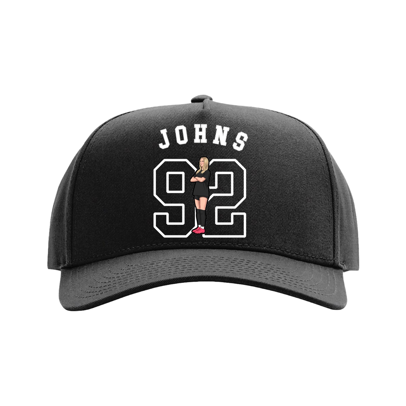 Full Fabric Five-Panel Champ Cap — Shirsey Arch in Black