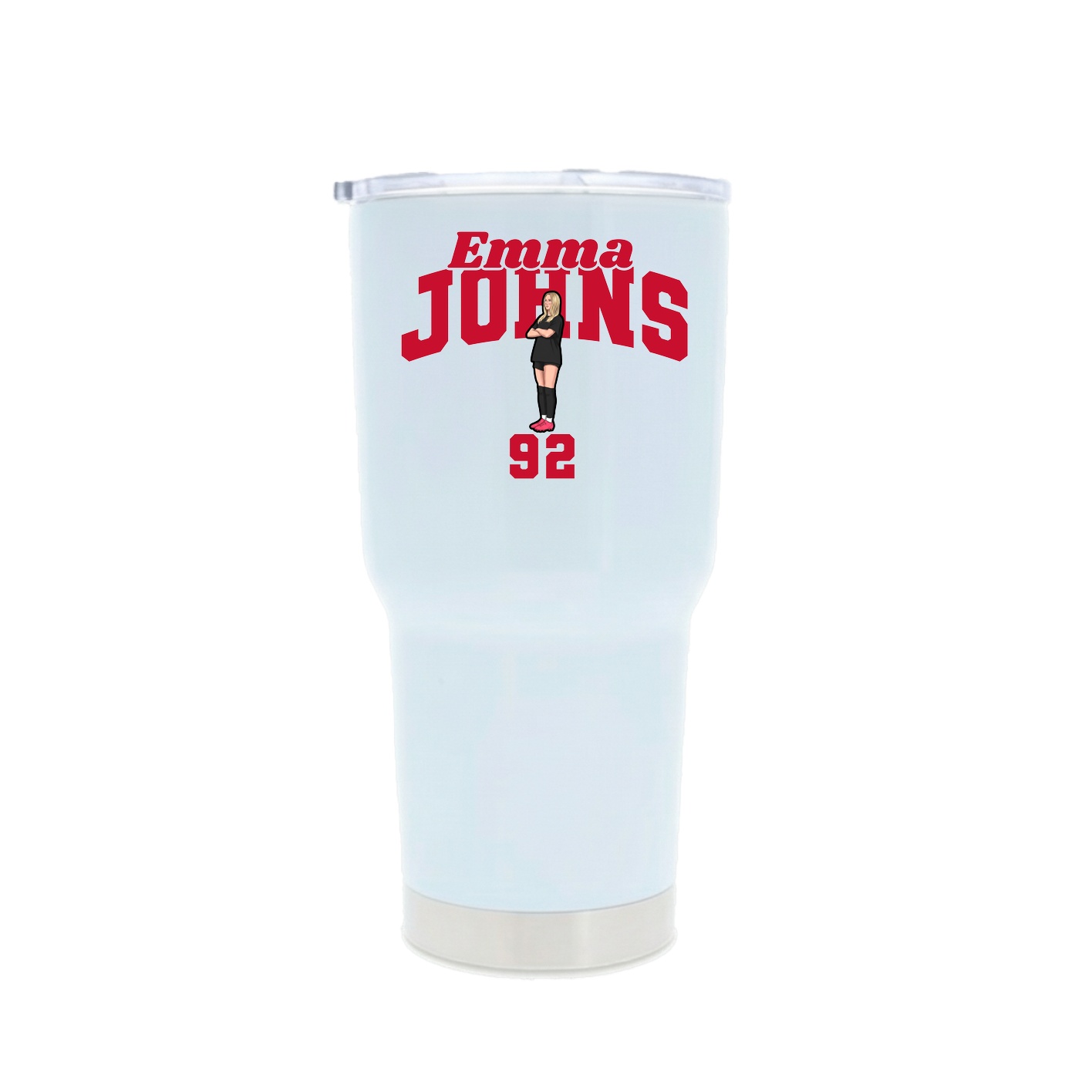 30oz Stainless Steel Tumbler — Signature Arch in White