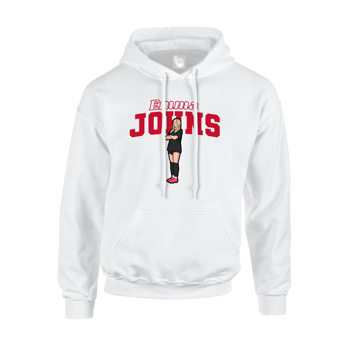 Hoodie — Name Arch in White
