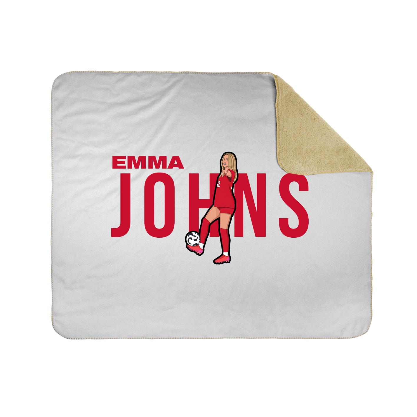 Throw Blanket — Player Name in White