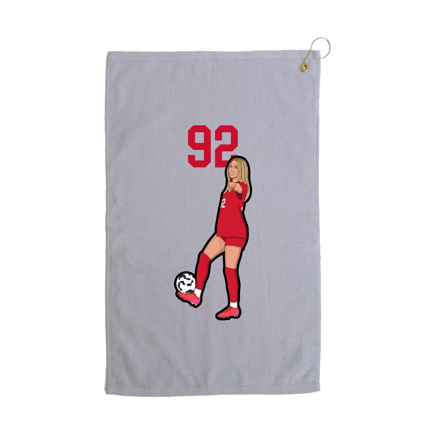 Golf Towel — Number Top in Grey