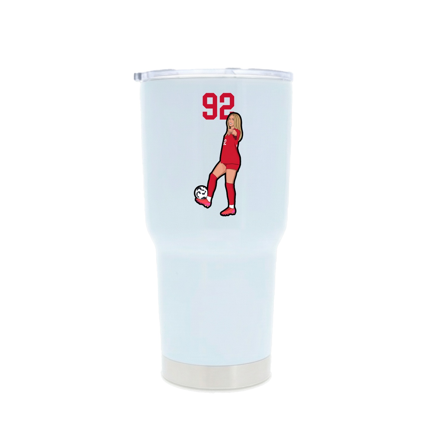 30oz Stainless Steel Tumbler — Number Top in White