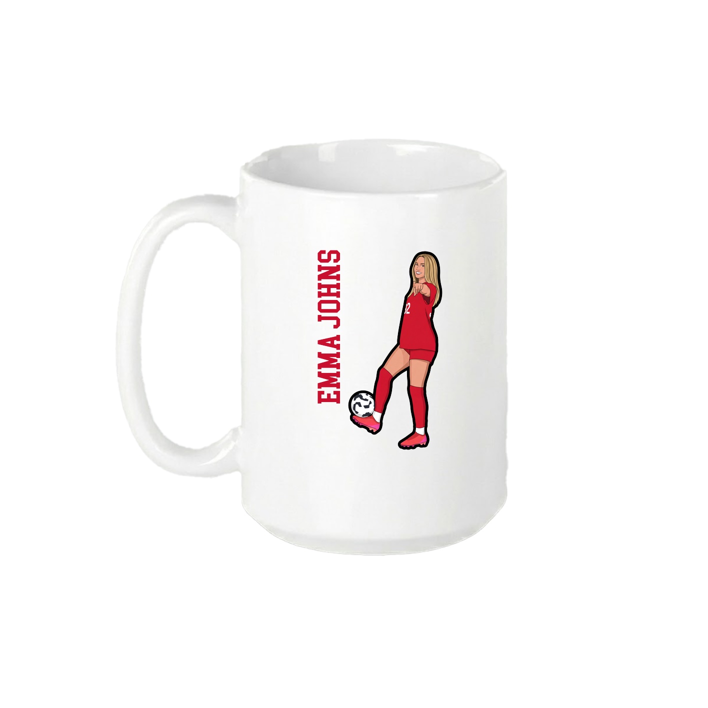 15oz Coffee Mug — Name Vertical in White