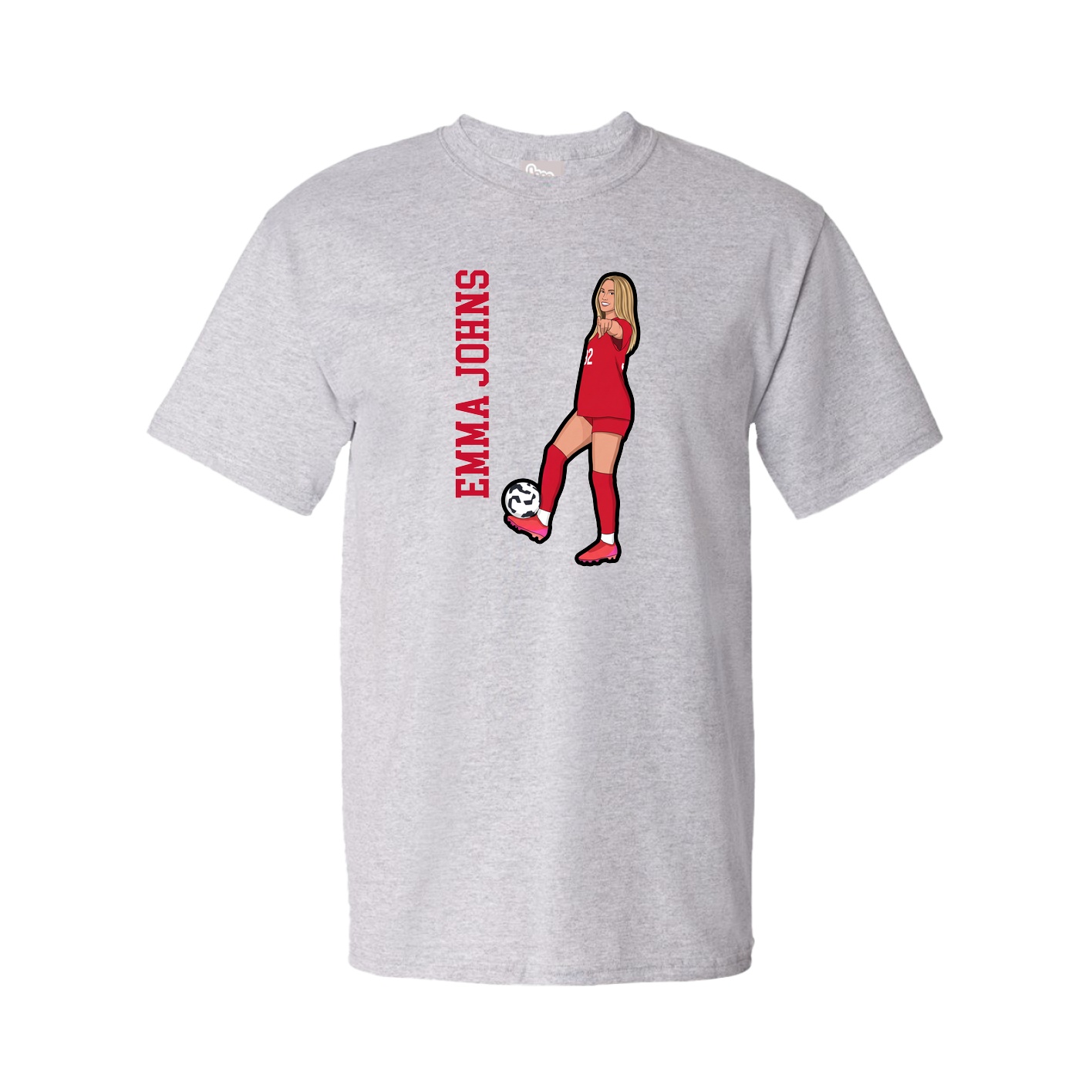 Tee — Name Vertical in Grey