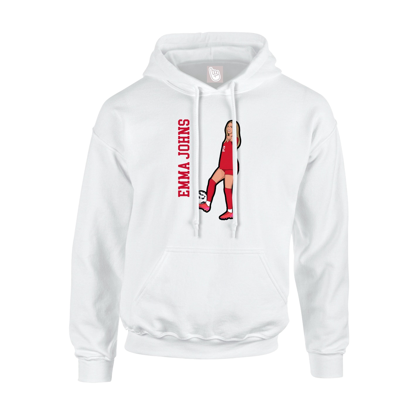 Hoodie — Name Vertical in White