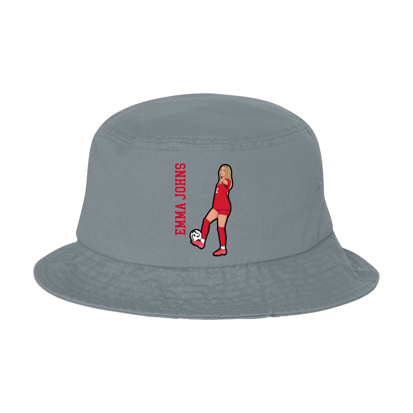 Bucket Cap — Name Vertical in Grey