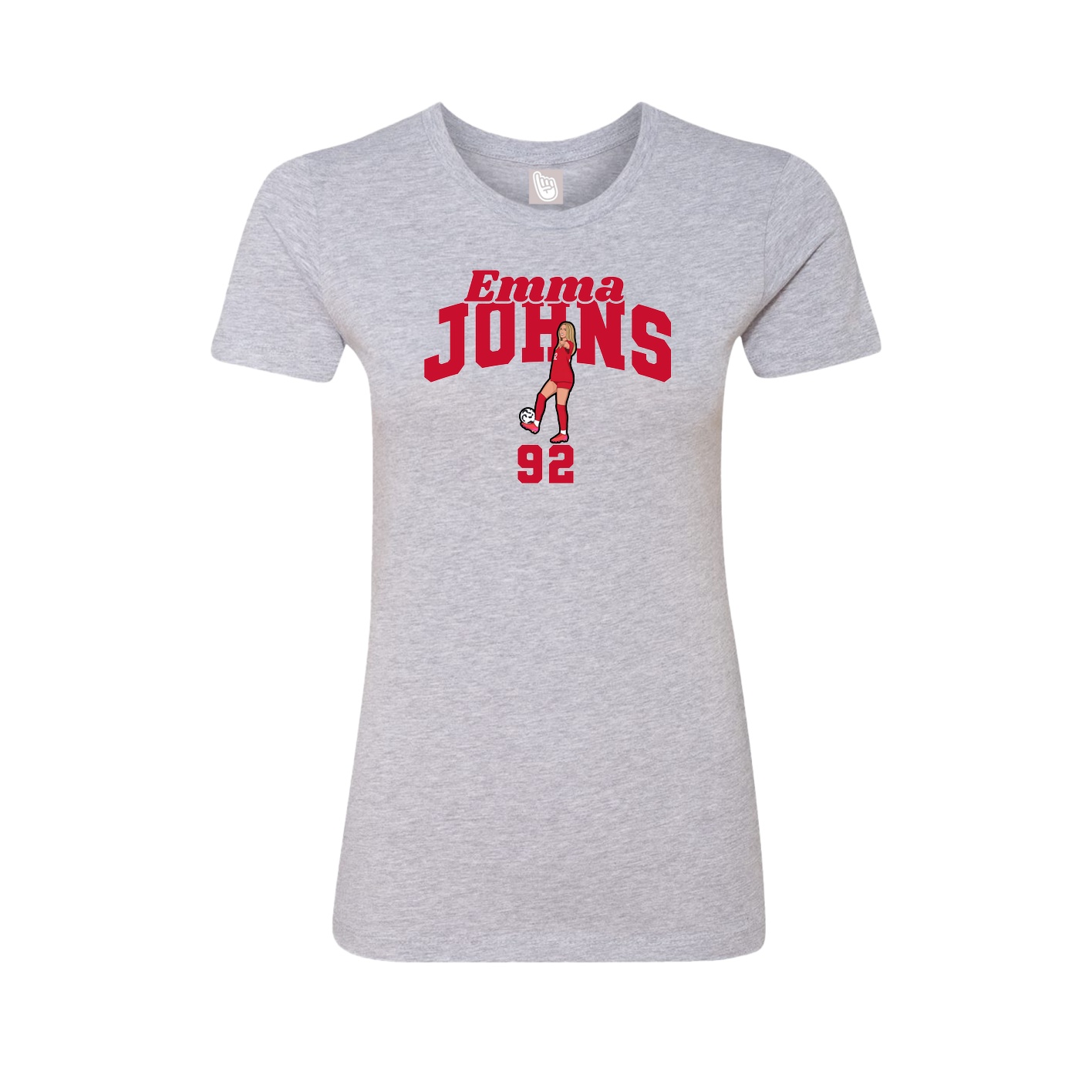 Fitted Women's Tee — Signature Arch in Grey